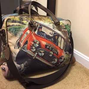 Paul Smith canvas and leather weekend bag